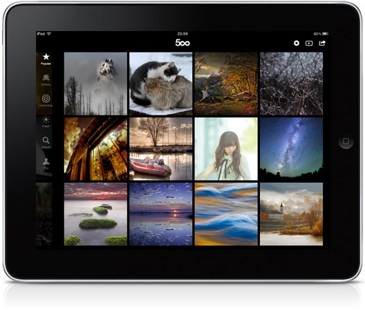 Aplicación de 500px en el iPad