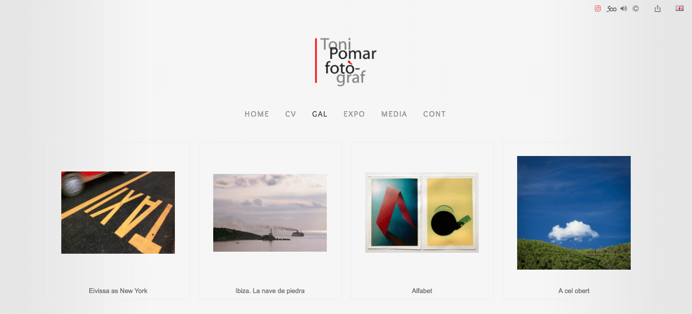 Portada galerías web Toni Pomar