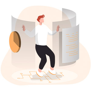 Icon of a person using technology