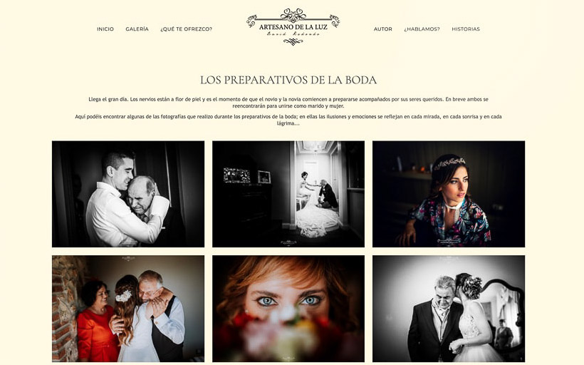 website created with the template Artesano de la Luz website created with the template