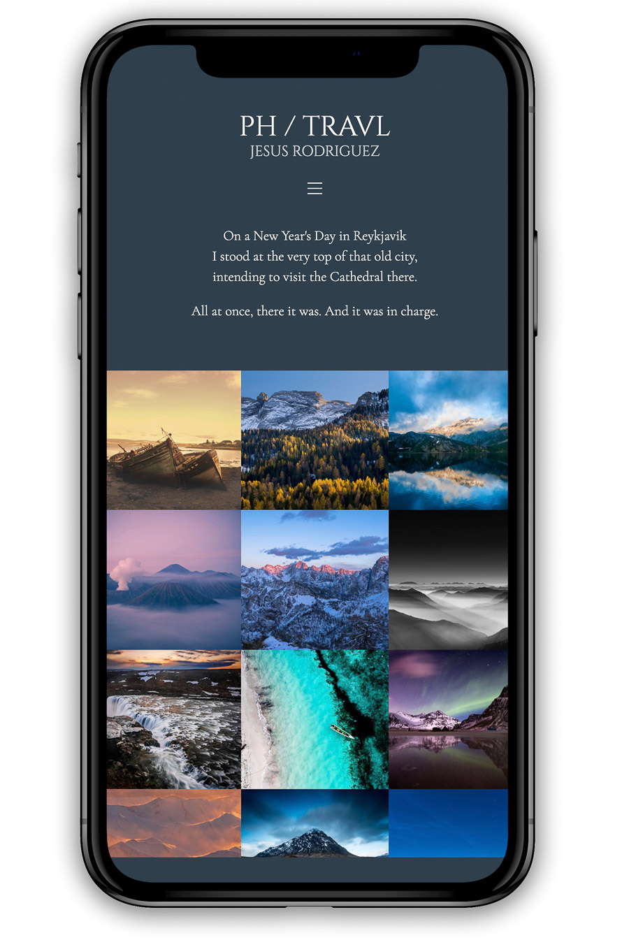 Un navegador mostrando una web con diseño profesional